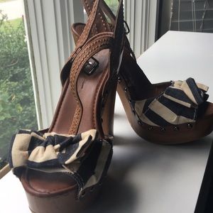 Striped Jessica Simpson heels